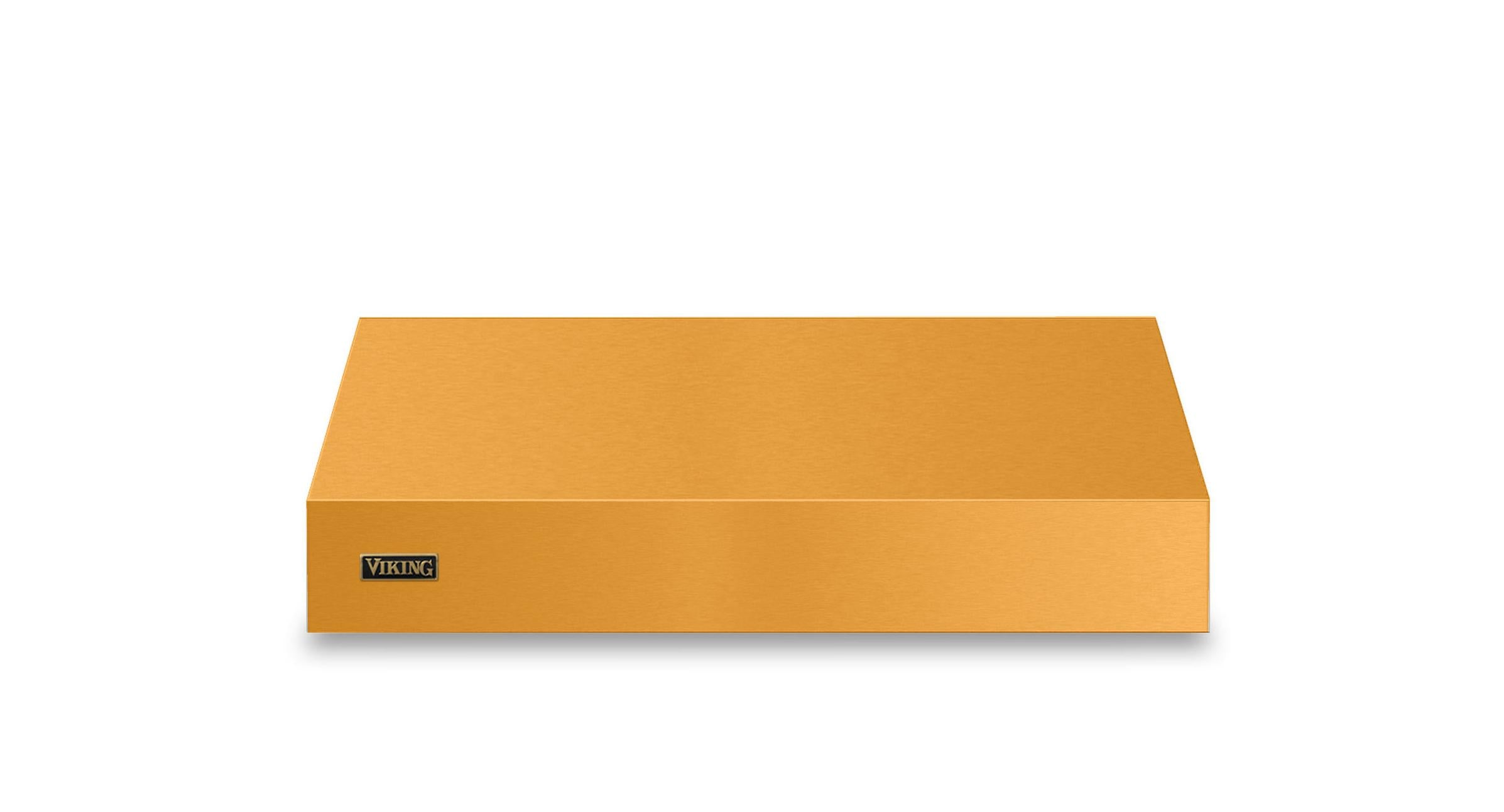 36"W. 12"H. Wall Hood + Ventilator (Finish: Daffodil, Trim: Brushed Brass)