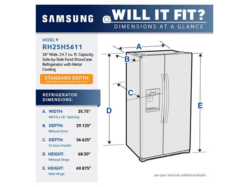 24.7 cu. ft. Side-by-Side Food ShowCase Refrigerator with Metal Cooling