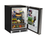 24" All Refrigerator with Drawer Storage - Solid Stainless Door With Lock - Integrated Right Hinge