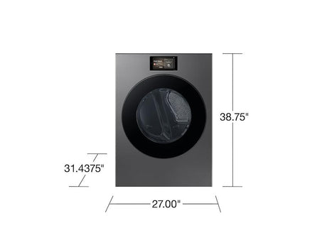 7.6 cu. ft. Bespoke AI Ultra Capacity Front Load Electric Dryer with AI Home and AI OptiDry+ in Dark Steel