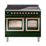 ILVE UNDI406NMPEGP Nostalgie II Noblesse 40 inch Induction Range (Triple Glass Door, Emerald Green, Copper)