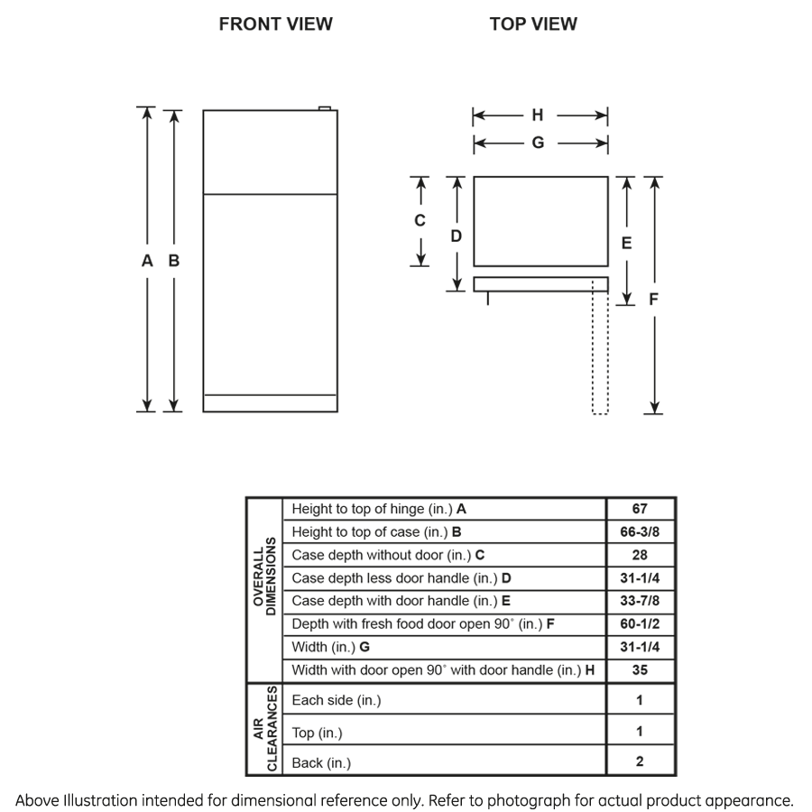 GE® 20.8 Cu. Ft. Top-Freezer Refrigerator