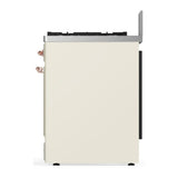 ILVE UM30NR3AWP Majestic III 30 inch Dual Fuel Range with 5 Black Brass Burners, Dual Function Burner up to 25,000 BTU (Natural Gas, Triple Glass Door, Antique White, Copper)