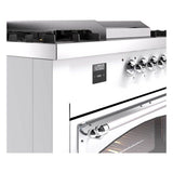 ILVE UN60FSNMPRAC Nostalgie II Noblesse 60 inch Dual Fuel Range (7 Sealed Burners + Griddle + French Top, Natural Gas, Triple Glass Door, RAL, Chrome)