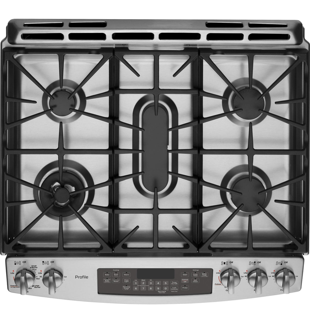 GE Profile™ Series 30" Dual Fuel Slide-In Front Control Range with Warming Drawer