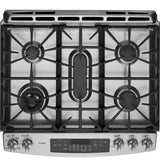 GE Profile™ Series 30" Dual Fuel Slide-In Front Control Range with Warming Drawer