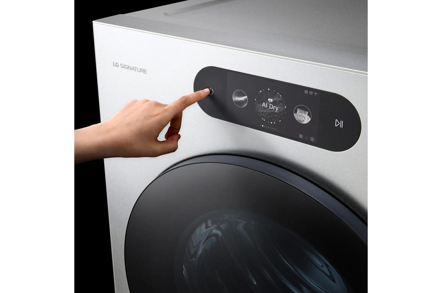 LG SIGNATURE 9.0 cu. ft. Mega Capacity Smart Front Load Electric Dryer with Built-In Intelligence, TurboSteam® and Touch LCD Control