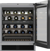 KWT 6322 UG Obsidian Black glass - Built-under wine storage unit with FlexiFrame and Push2open for greater versatility and top-quality design.
