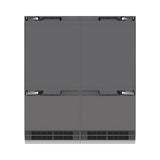 ZLINE Autograph Edition 72 in. 39.6 cu. ft. Panel Ready French Door Built-In Bottom Freezer Refrigerator with Water Dispensers and Ice Makers with Graphite Gray Interior and Champagne Bronze Accents (GRBITZ-72-CB)