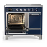 ILVE UMDIB40QNR3MBC Majestic III 40 inch Induction Range with 6 Elements, 3.82 cu. ft. Total Oven Capacity (Solid Door, Midnight Blue, Chrome)