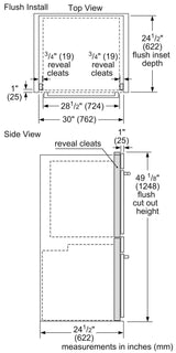 500 Series, 30" Combo, Upper: Microwave, Lower: EU Conv, Knob Control