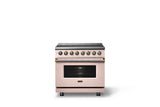 36"W. Induction Range (Finish: Blush, Trim: Brushed Brass)
