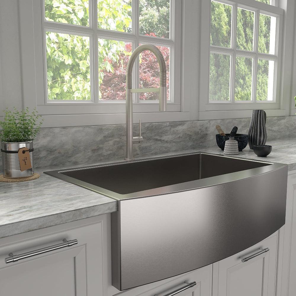 ZLINE Incline Kitchen Faucet in Brushed Nickel (INC-KF-BN)