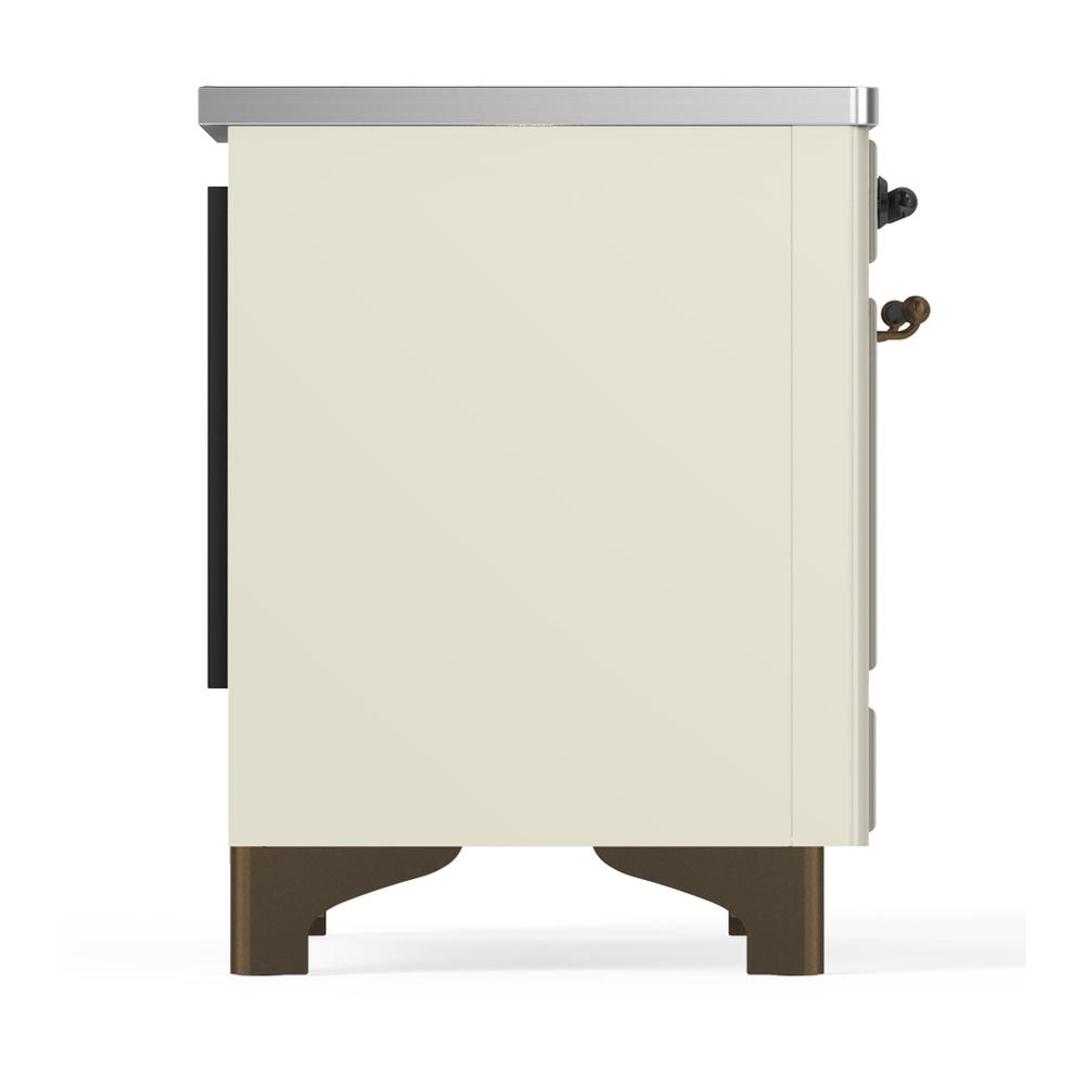 ILVE UMDIB40NR3AWB Majestic III 40 inch Induction Range with 6 Elements, 3.82 cu. ft. Total Oven Capacity (Triple Glass Door, Antique White, Burnished)
