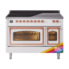 ILVE UNI486NMPRAP Nostalgie II Noblesse 48 inch Induction Range (Triple Glass Door, RAL, Copper)