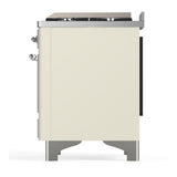 ILVE UM60FQNR3AWC Majestic III 60 inch Dual Fuel Range with 9 Burners and Griddle, Dual Function Burner up to 25,000 BTU (Natural Gas, Solid Door, Antique White, Chrome)