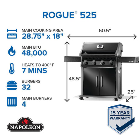 Rogue 525 Gas Grill , Natural Gas, Black