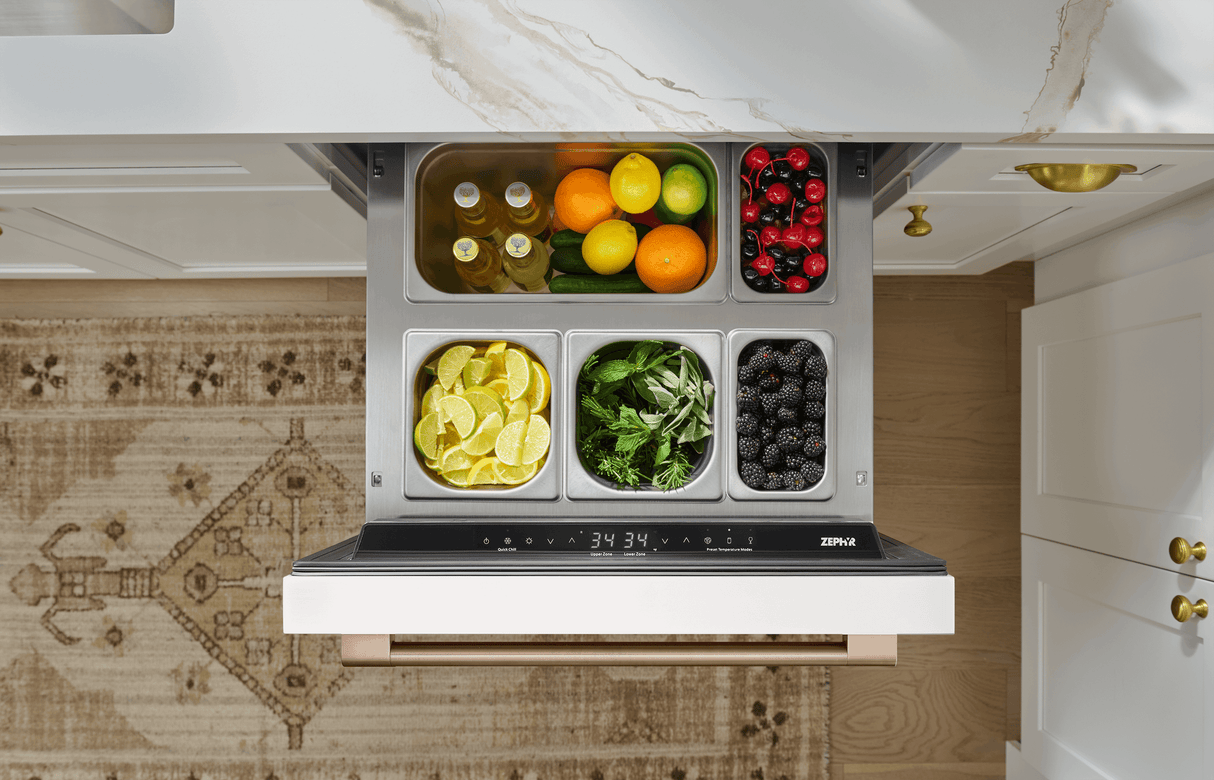 Presrv Refrigerator Drawers, 24in Compact, Panel Ready, 2 Zone