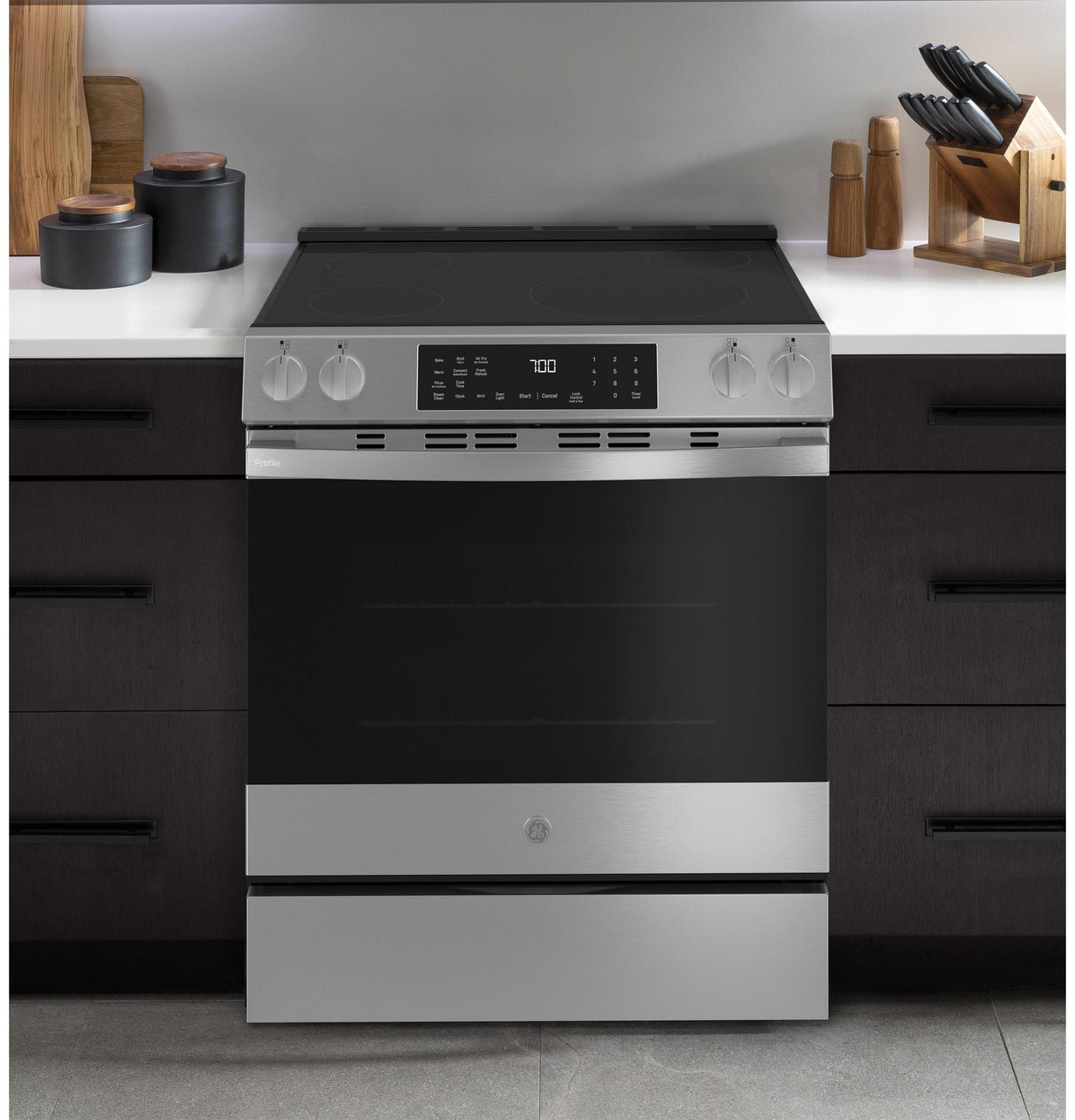 GE Profile™ ENERGY STAR® 30" Smart Slide-In Induction and Convection Range with No Preheat Air Fry and EasyWash™ Oven Tray