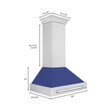 ZLINE 36 in. DuraSnow Stainless Steel Range Hood with DuraSnow Shell (8654SNX-36) [Color: Blue Matte]