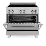 ZLINE 36" 4.6 cu. ft. Induction Range in DuraSnow with a 4 Element Stove and Electric Oven (RAINDS-36) [Color: Blue Gloss]