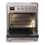 ILVE UMIB30NR3SSP Majestic III 30 inch Induction Range with 4 Elements, 4 cu. ft. Oven Capacity (Triple Glass Door, Stainless Steel, Copper)
