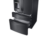 25 cu. ft. Large Capacity 4-Door French Door Refrigerator with External Water & Ice Dispenser in Black Stainless Steel