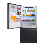 Forno Milano Espresso 31-Inch Black Bottom Freezer Refrigerator, 17.2 Cu. Ft., Energy-Efficient, No Frost, Built-In Ice Maker