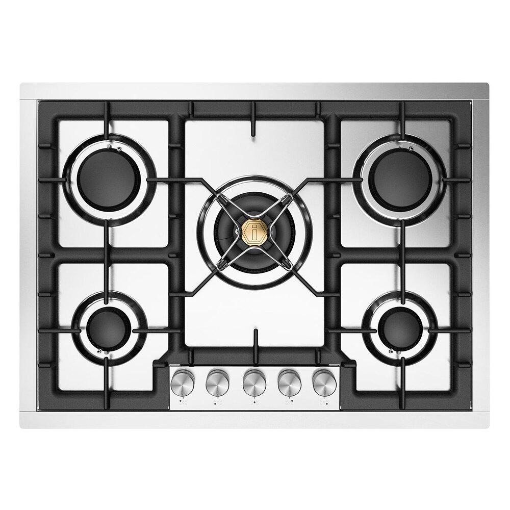 ILVE UHCPT75SS Professional Plus II 30 inch Built-In Gas Cooktop with 5 Burners, in Stainless Steel (Natural Gas)