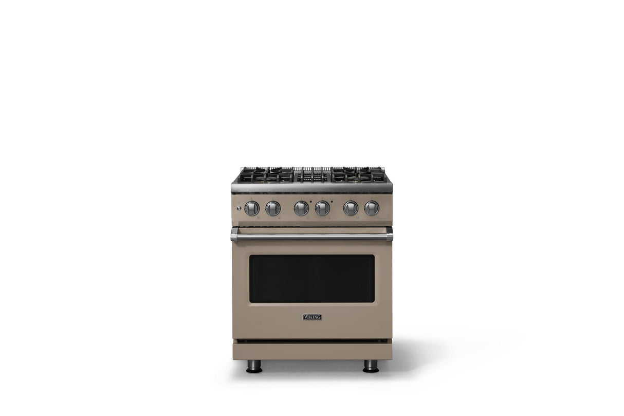 30"W. Dual Fuel Range (Finish: Nantucket, Trim: Polished Chrome, Fuel: Propane)