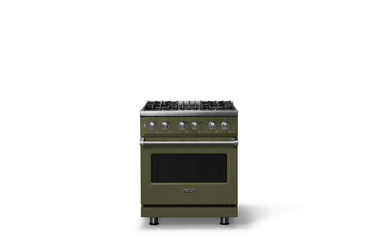 30"W. Dual Fuel Range (Finish: Martini, Trim: Polished Chrome, Fuel: Natural Gas)