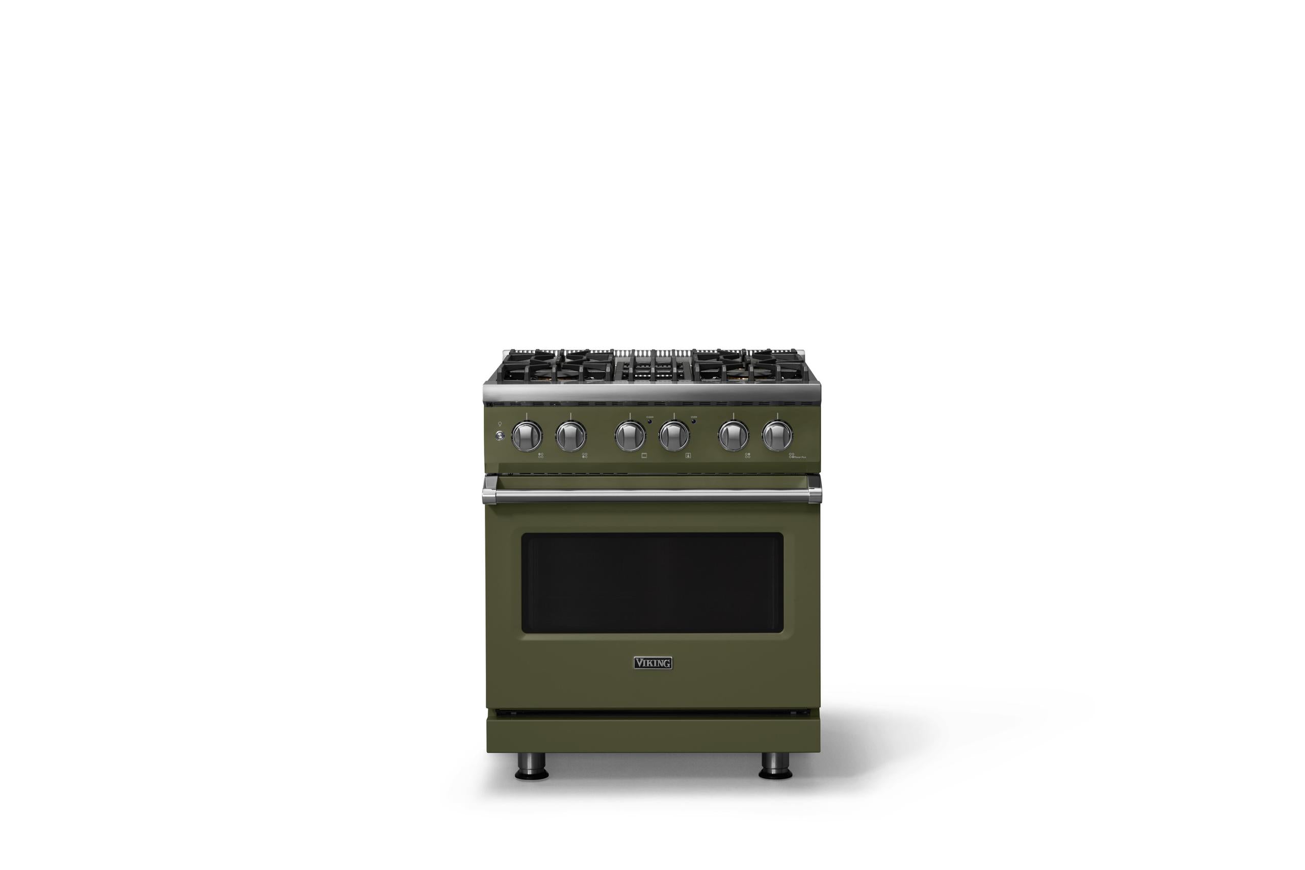 30"W. Dual Fuel Range (Finish: Martini, Trim: Polished Chrome, Fuel: Natural Gas)