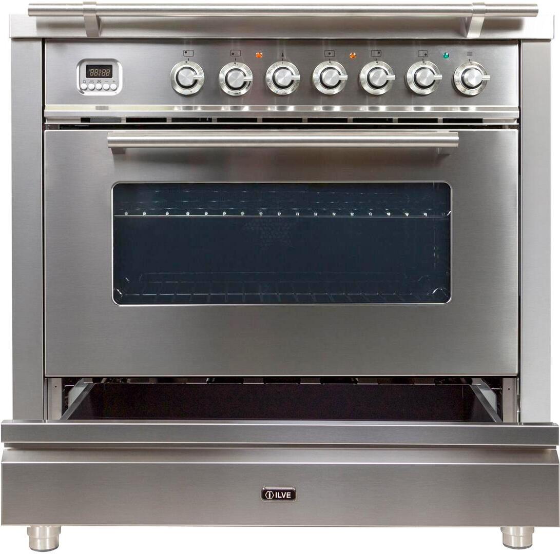 Professional Plus 36 Inch Dual Fuel Liquid Propane Freestanding Range in Stainless Steel with Chrome Trim