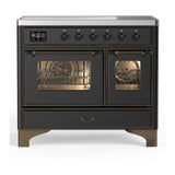 ILVE UMDIB40NR3MGB Majestic III 40 inch Induction Range with 6 Elements, 3.82 cu. ft. Total Oven Capacity (Triple Glass Door, Graphite Matte, Burnished)