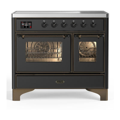 ILVE UMDIB40NR3MGB Majestic III 40 inch Induction Range with 6 Elements, 3.82 cu. ft. Total Oven Capacity (Triple Glass Door, Graphite Matte, Burnished)
