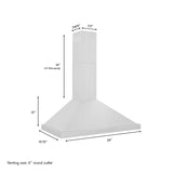 ZLINE Alpine Series Ducted Wall Mount Range Hood in Stainless Steel (ALP10WL)