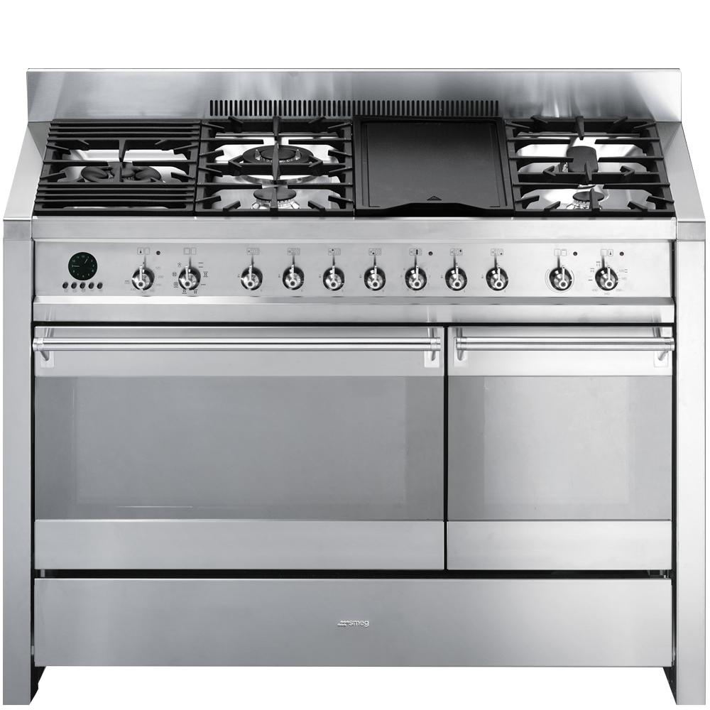 Free-standing Dual Fuel Dual Cavity "Opera" Range Approx. 48" Stainless Steel Gas Rangetop With Electric Grill