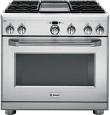 GE Monogram® 36" Dual-Fuel Professional Range with 4 Burners and Griddle (Liquid Propane)