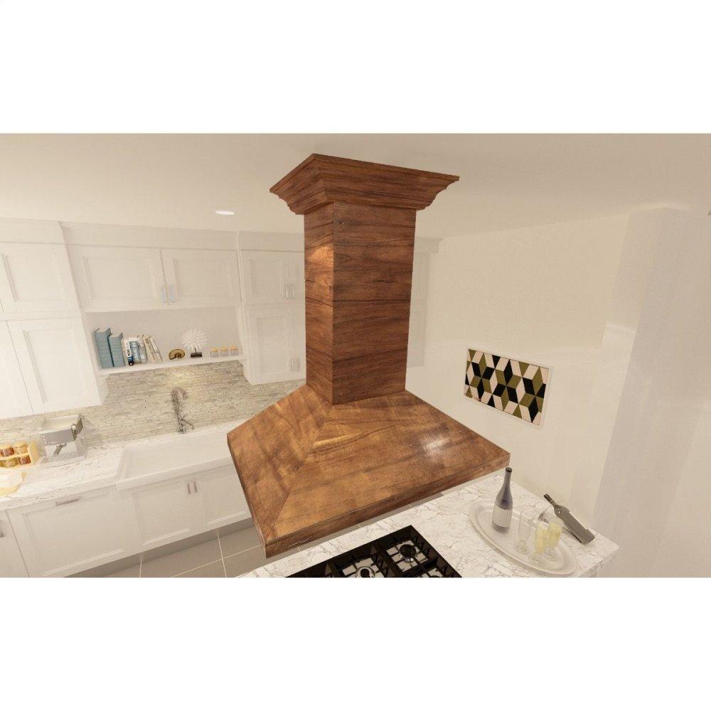 ZLINE 42" Designer Series Wooden Island Range Hood with Crown Molding (KBiRR-42)