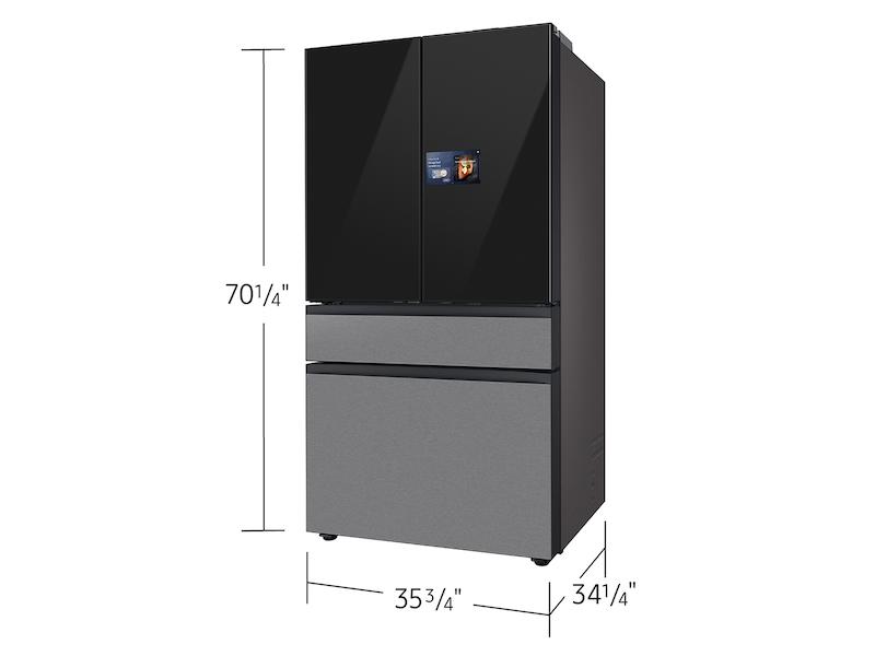 Bespoke 29 cu. ft. 4-Door French Door Refrigerator with AI Home & AI Vision Inside™ in Charcoal Glass and Stainless Steel