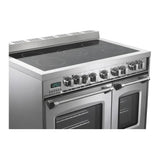 Verona VPFSEE365DSS 36 inch Prestige Series Freestanding Double Oven Electric Range with 5 Elements, 3.5 cu. ft. Total Oven Capacity, European Convection (Stainless Steel)