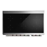 ILVE UMIB48NR3BKB Majestic III 48 inch Induction Range with 6 Elements, 5.02 cu. ft. Total Oven Capacity (Triple Glass Door, Glossy Black, Burnished)