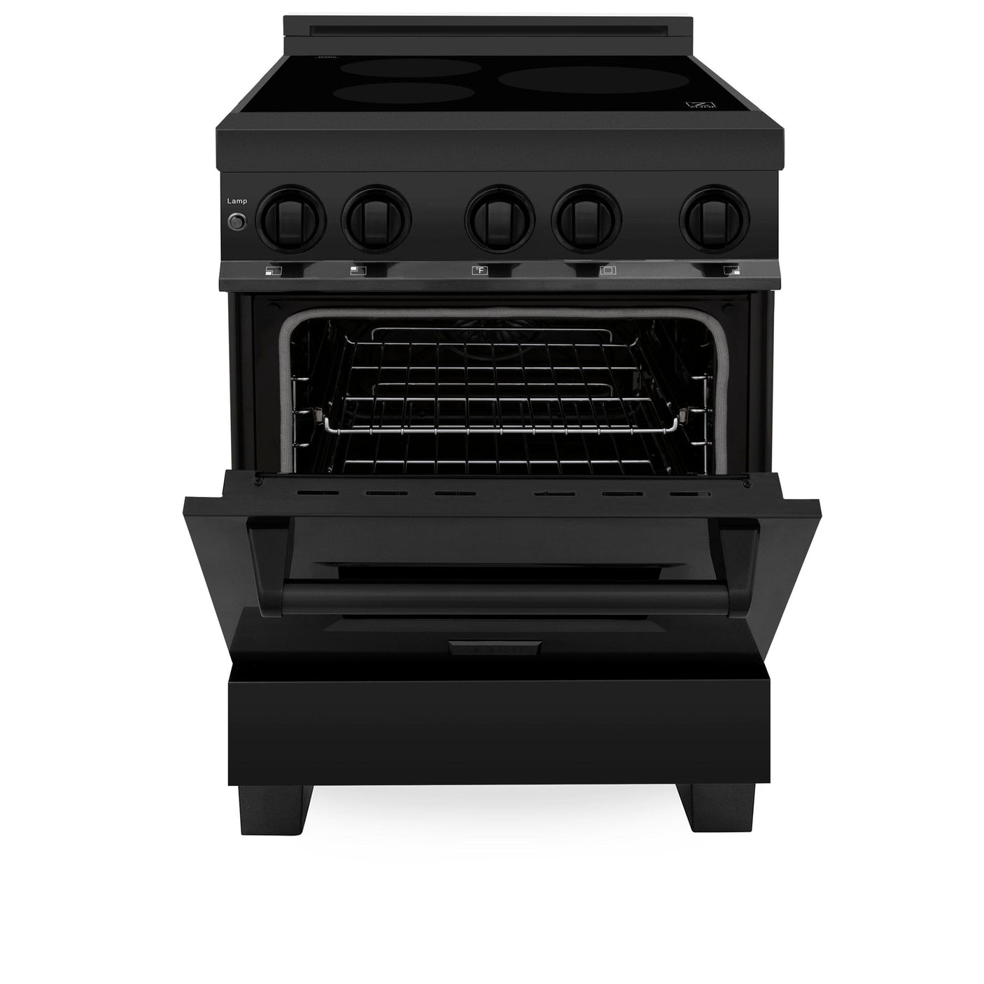 ZLINE 24" 2.8 cu. ft. Induction Range with a 4 Element Stove and Electric Oven in Black Stainless Steel (RAIND-BS-24)