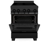 ZLINE 24" 2.8 cu. ft. Induction Range with a 4 Element Stove and Electric Oven in Black Stainless Steel (RAIND-BS-24)