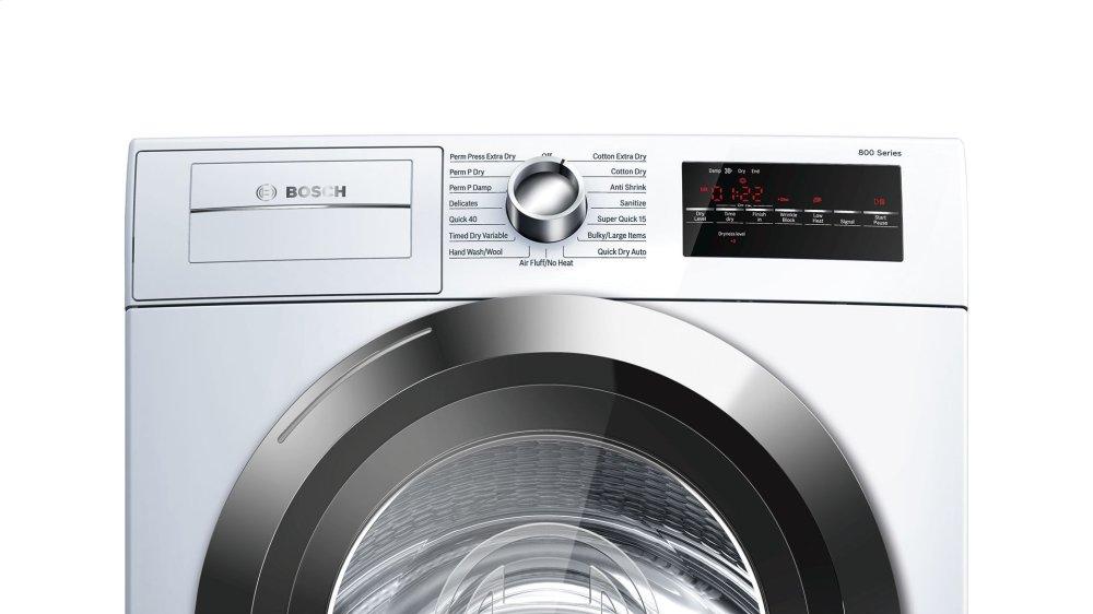 800 Series Cond. Dryer - 208/240V, Cap. 4.0 cu.ft., 15 Cyc.,63 dBA, SS Drum, Chr. Rev./Door Int. Light, ENERGY STAR