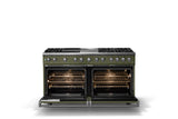 60"W.Dual Fuel Range (Finish: Martini, Trim: Polished Chrome, Fuel: Natural Gas)