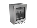 G5 Luxe Shallow Depth- ADA 24" Refrigerator, Glass Door- Factory Right (Adjustable) Hinge - Indoor/Outdoor Rated