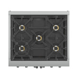 Forno Capriasca 30-Inch Freestanding French Door Gas Range, 4 Burners, Convection Oven, Energy Efficient