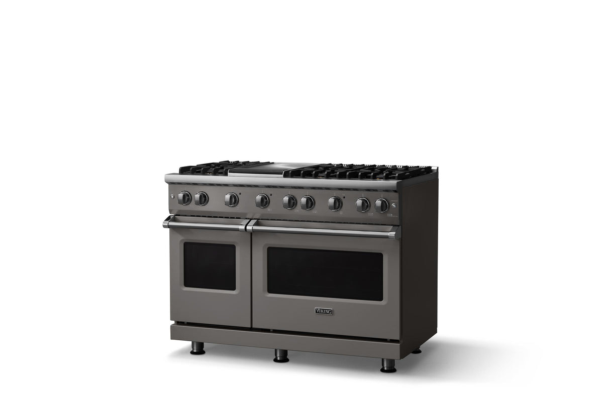 48"W. Sealed Burner Gas Range (Burner: 6g, Finish: Damascus Gray, Trim: Polished Chrome, Fuel: Natural Gas)
