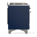 ILVE UM60FSQNR3MBC Majestic III 60 inch Dual Fuel Range with 7 Burners, Griddle and French Top, Dual Function Burner with up to 25,000 BTU (Natural Gas, Solid Door, Midnight Blue, Chrome)
